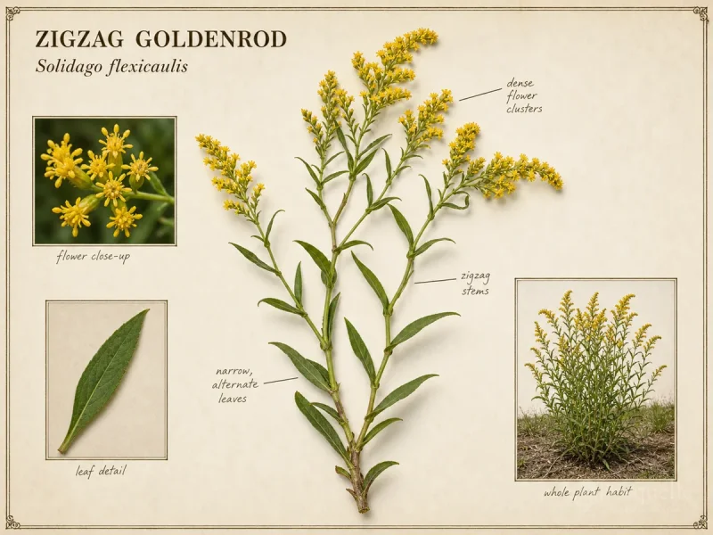 Zigzag Goldenrod (Solidago flexicaulis)