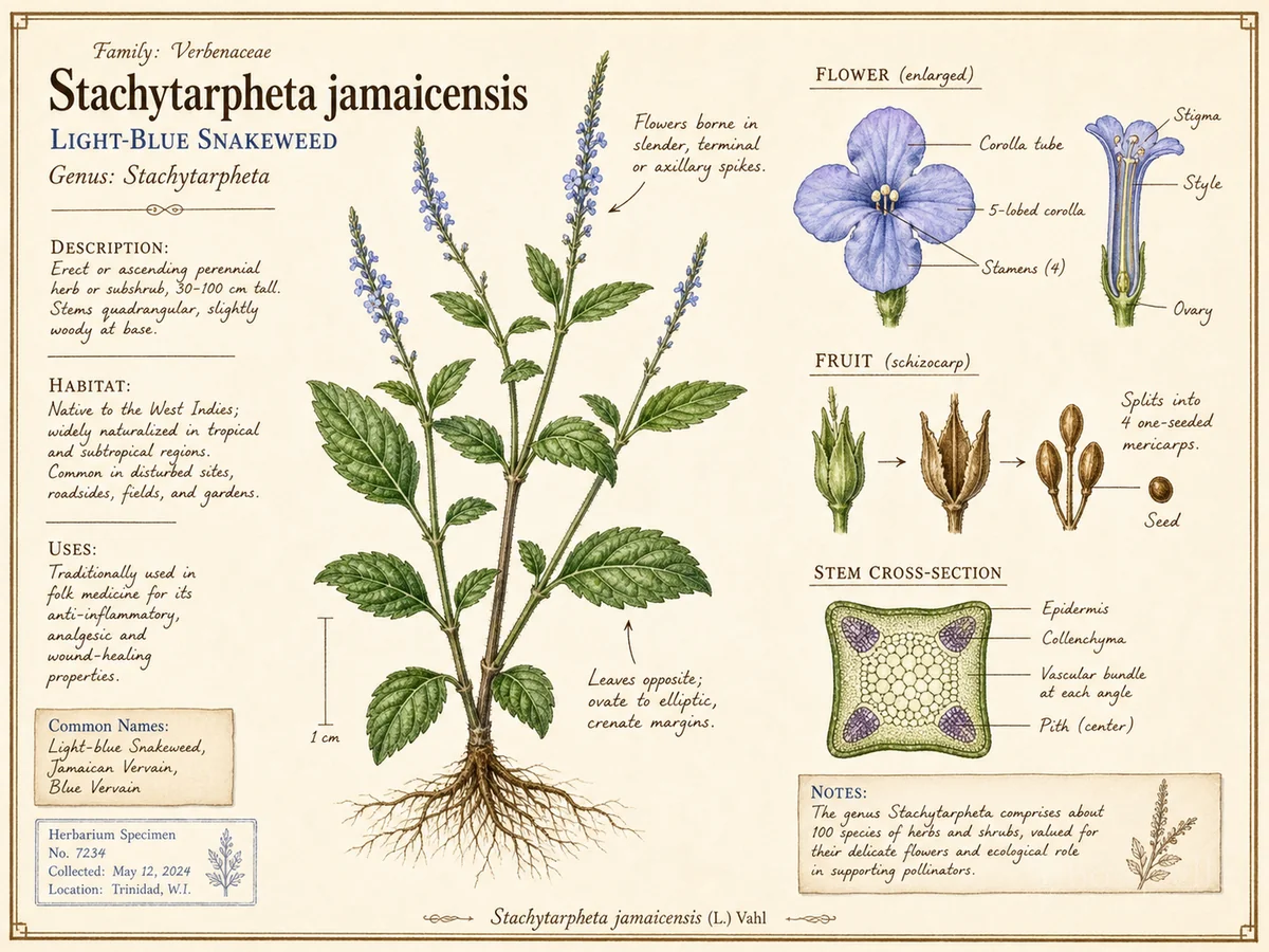 Light-blue Snakeweed (Stachytarpheta jamaicensis)