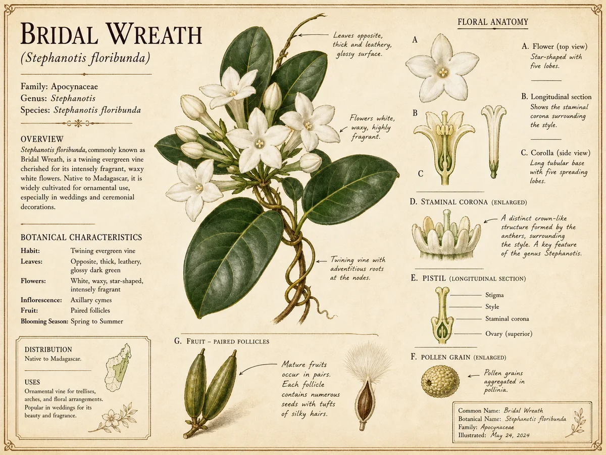 Bridal Wreath (Stephanotis floribunda)