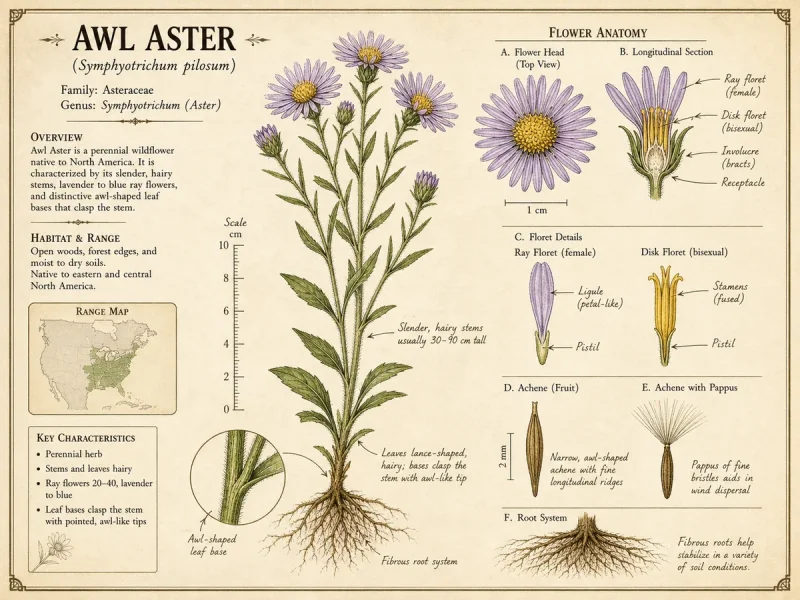 Awl Aster — Heath and aromatic asters (9)