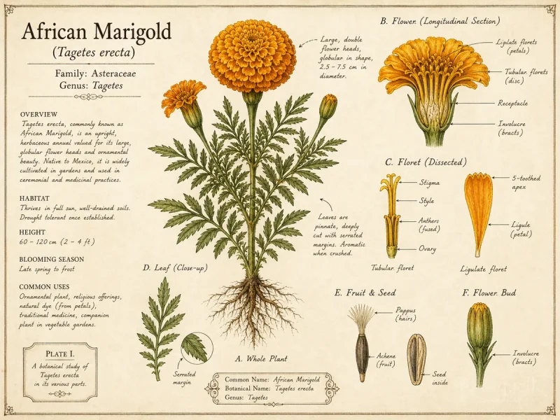 African Marigold (Tagetes erecta)