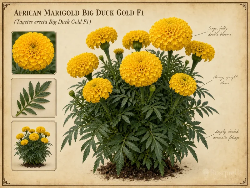 African Marigold Big Duck Gold F1 (Tagetes erecta Big Duck Gold F1)