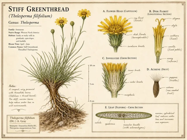 Stiff Greenthread (Thelesperma filifolium)