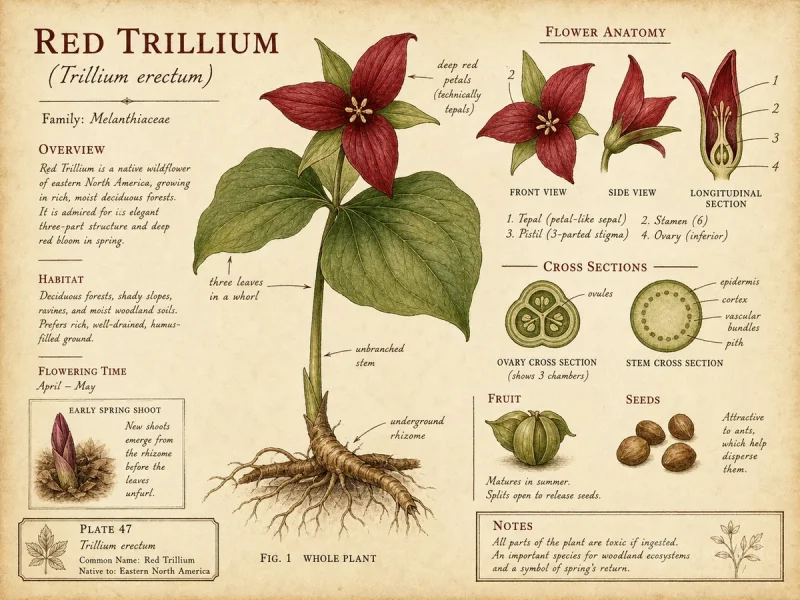 Red Trillium — Give it deciduous shade, and keep the soil moist…