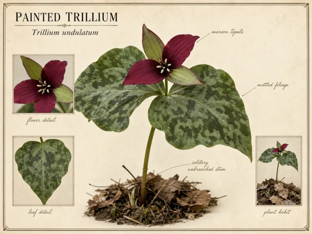 Painted Trillium (Trillium undulatum)
