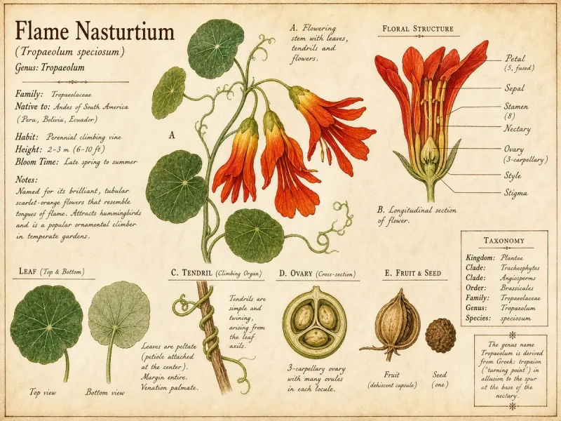 Flame Nasturtium (Tropaeolum speciosum)