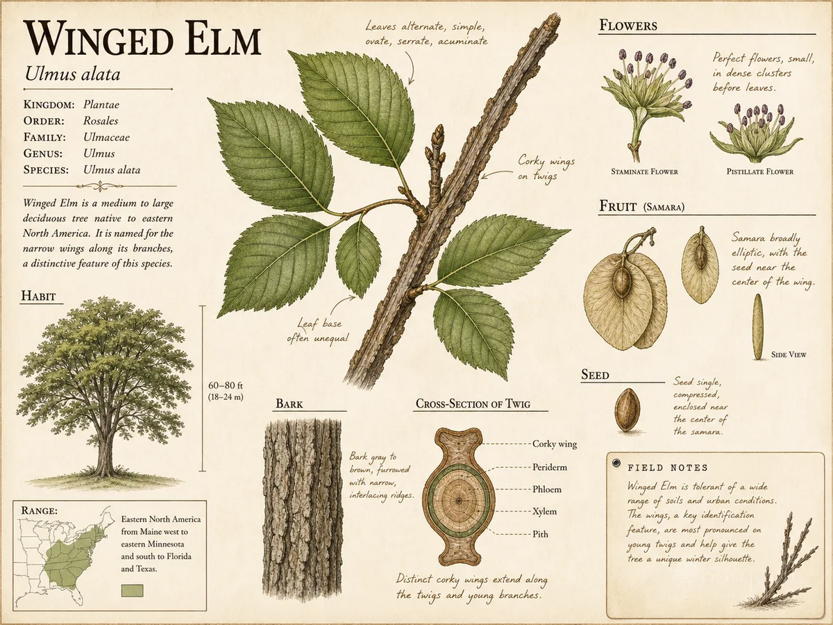 Winged Elm (Ulmus alata)