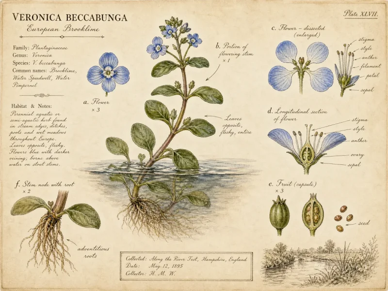 European Brooklime (Veronica beccabunga)