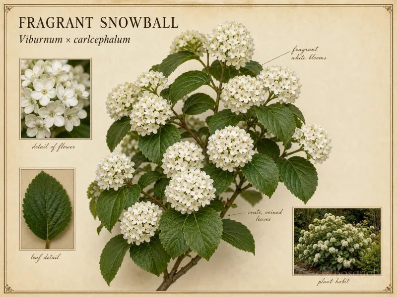 Fragrant Snowball (Viburnum × carlcephalum)