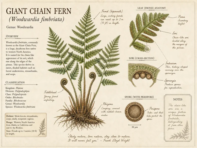 Giant Chain Fern (Woodwardia fimbriata)