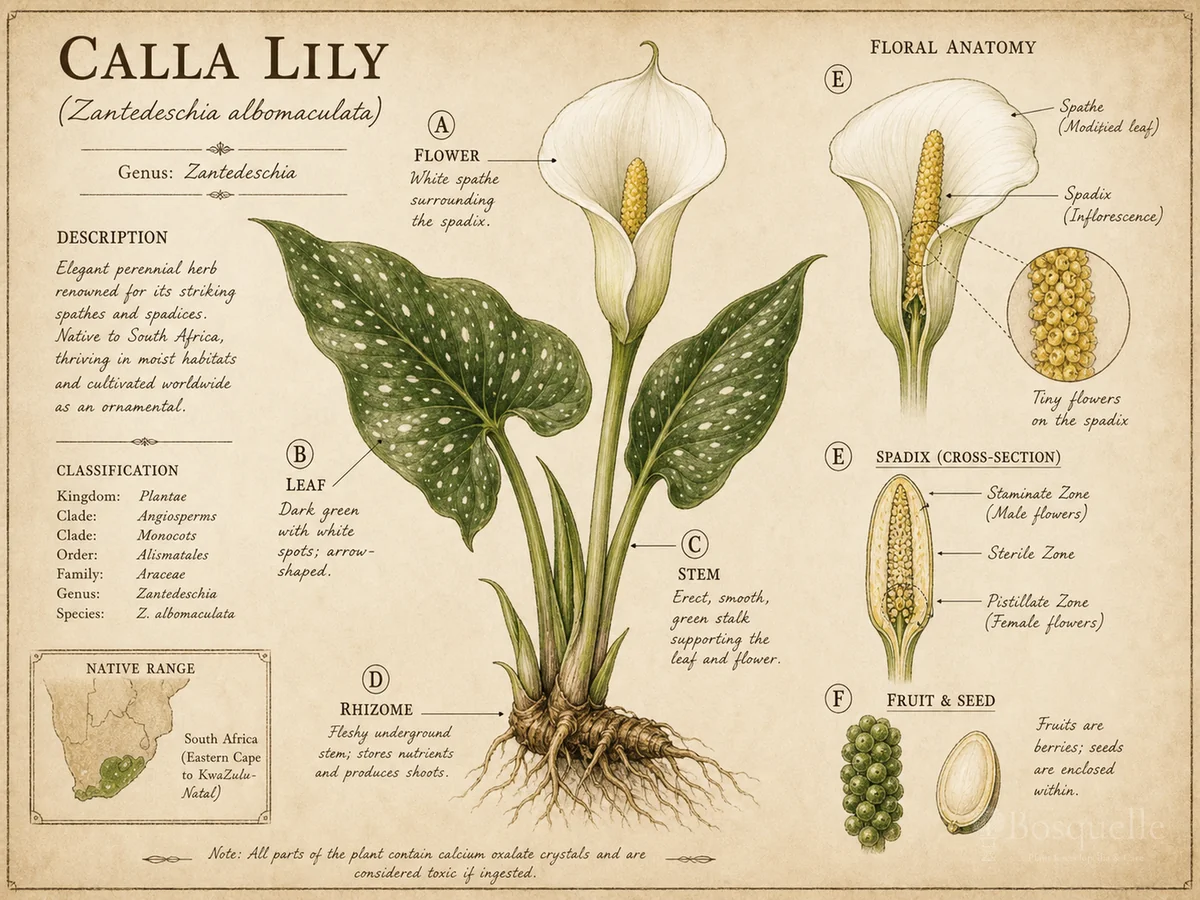 Calla Lily botanical diagram