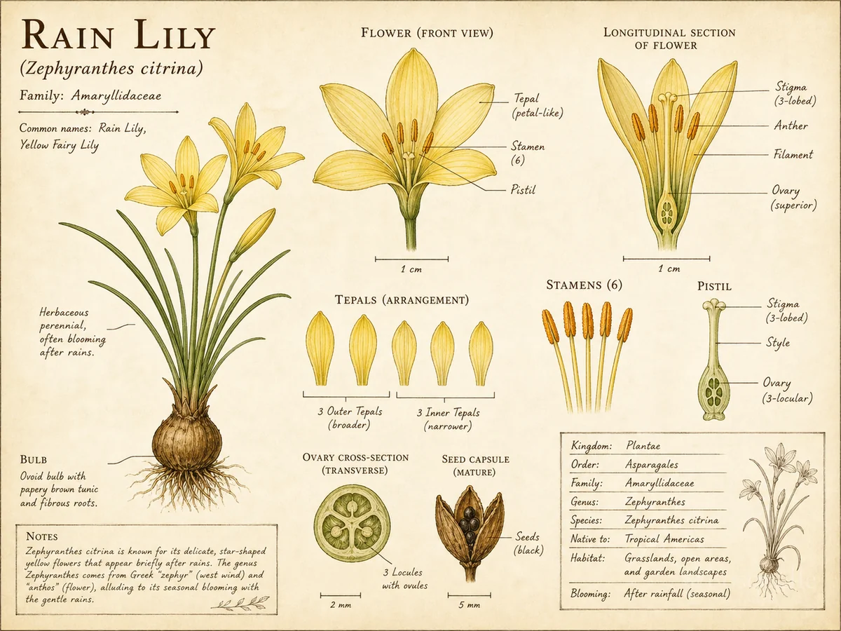 Rain Lily (Zephyranthes citrina)