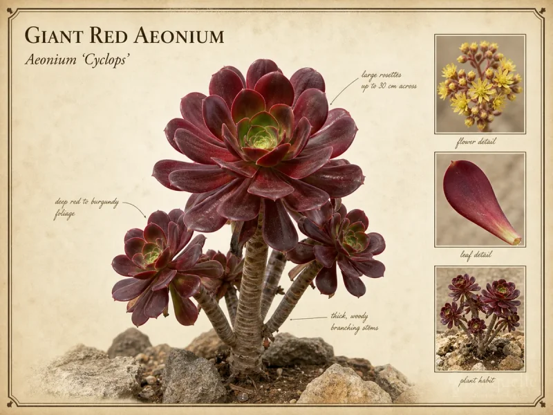 Giant Red Aeonium (Aeonium ‘Cyclops’)