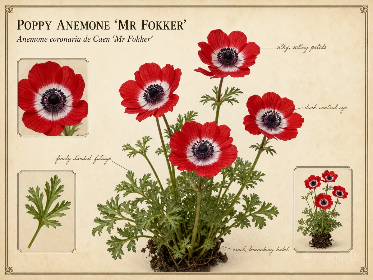 Poppy Anemone ‘Mr Fokker’ (Anemone coronaria de Caen ‘Mr Fokker’)
