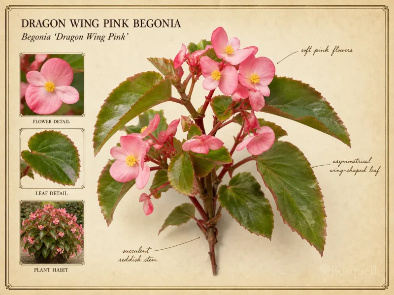Dragon Wing Pink Begonia (Begonia ‘Dragon Wing Pink’)