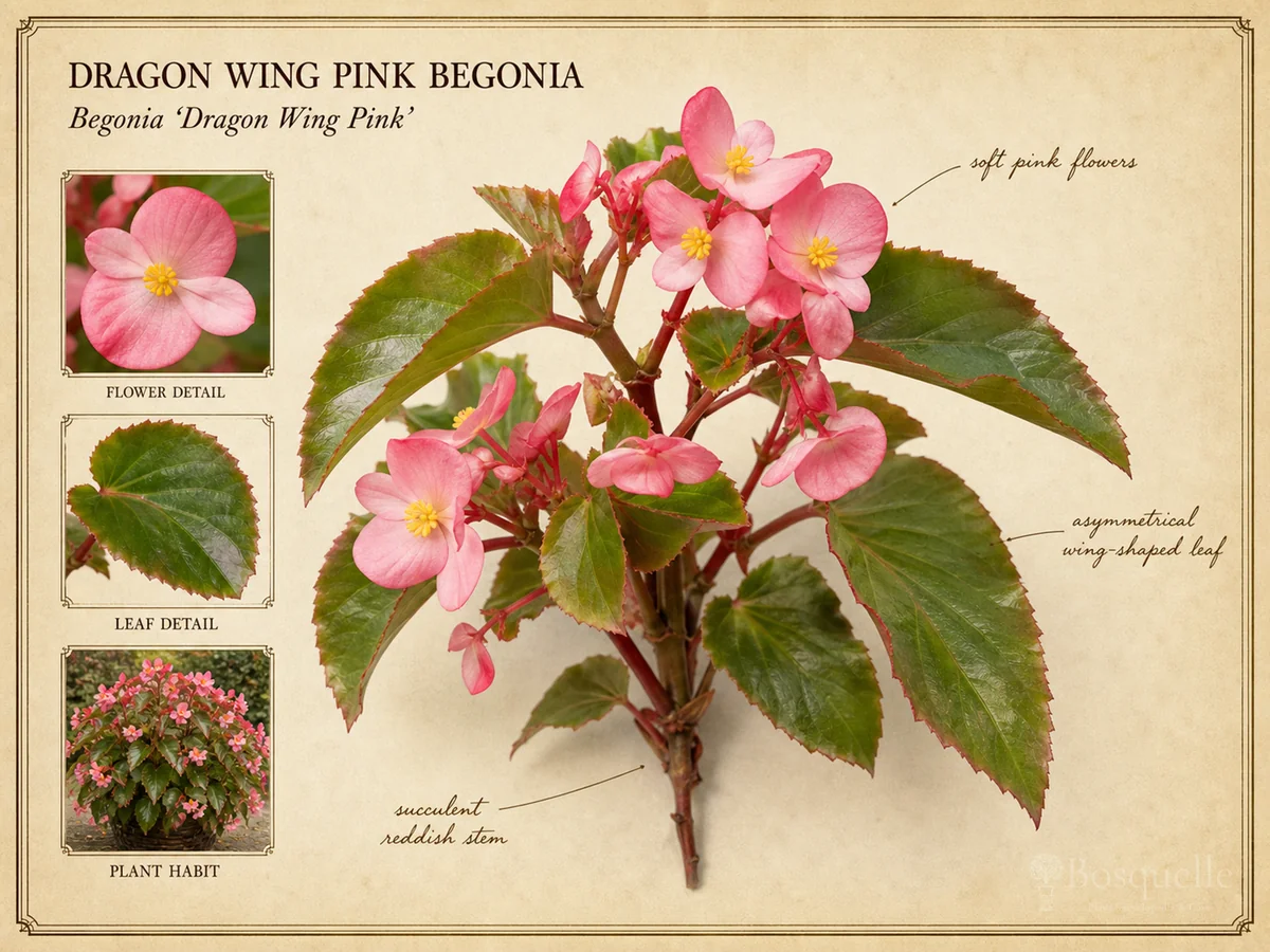 Dragon Wing Pink Begonia (Begonia ‘Dragon Wing Pink’)