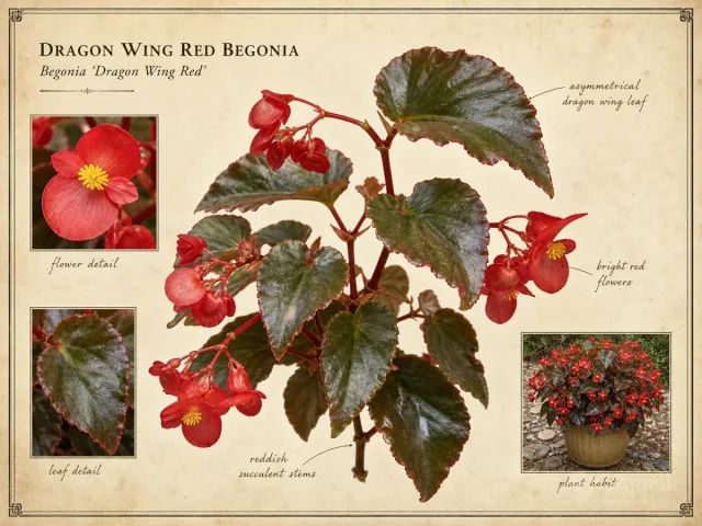 Dragon Wing Red Begonia — Cane / angel wing (3)