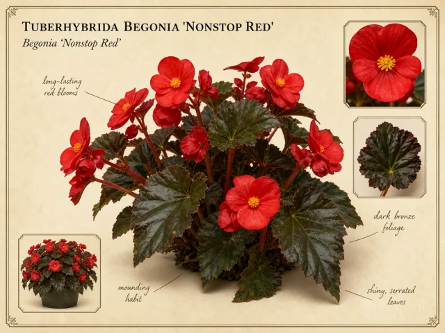 Tuberhybrida Begonia 'Nonstop Red' — Which begonias suit containers