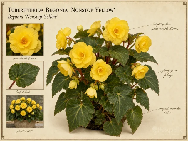Tuberhybrida Begonia 'Nonstop Yellow' — Nonstop upright vs hanging series vs bo…