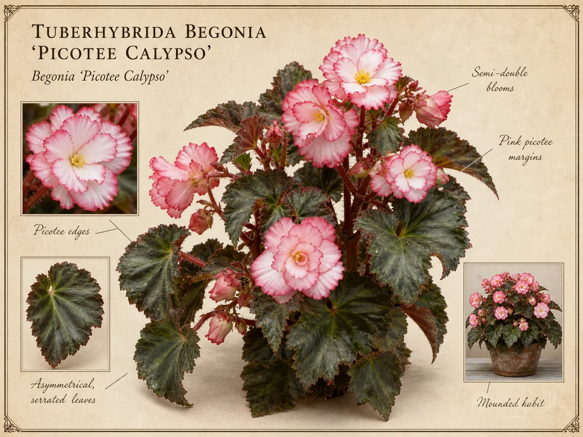 Tuberhybrida Begonia ‘Picotee Calypso’ (Begonia ‘Picotee Calypso’)