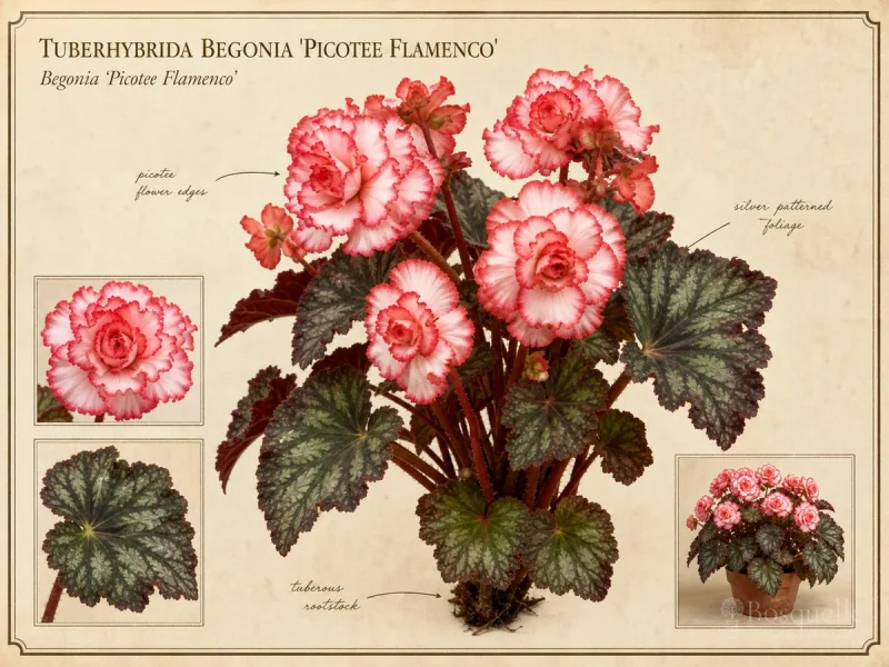 Tuberhybrida Begonia 'Picotee Flamenco' — Shade, mix, and the crown