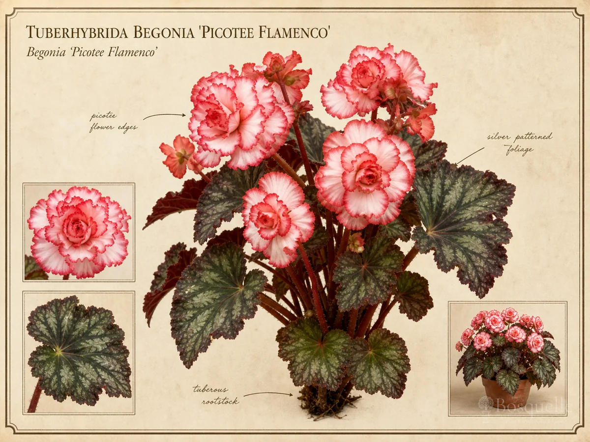 Tuberhybrida Begonia ‘Picotee Flamenco’ (Begonia ‘Picotee Flamenco’)