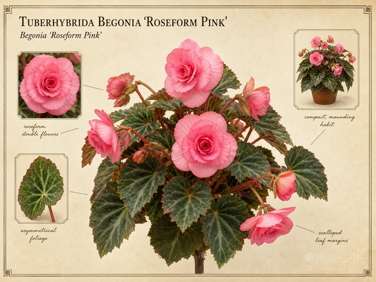 Tuberhybrida Begonia ‘Roseform Pink’ (Begonia ‘Roseform Pink’)