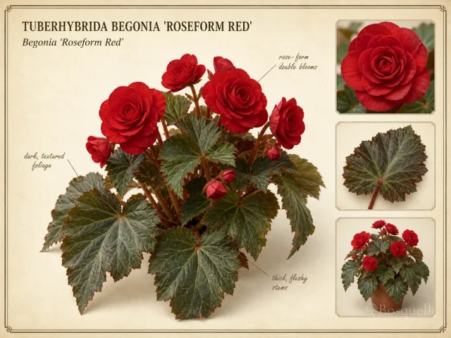 Tuberhybrida Begonia ‘Roseform Red’ (Begonia ‘Roseform Red’)