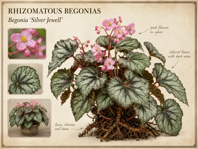 Rhizomatous Begonias (Begonia ‘Silver Jewell’)