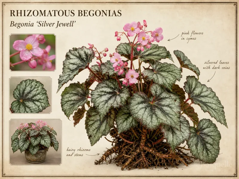 Rhizomatous Begonias (Begonia ‘Silver Jewell’)
