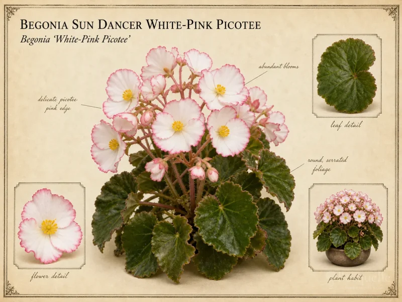 Begonia Sun Dancer White-Pink Picotee (Begonia ‘White-Pink Picotee’)