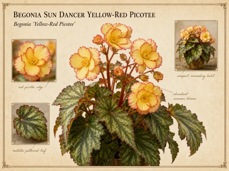 Begonia Sun Dancer Yellow-Red Picotee (Begonia ‘Yellow-Red Picotee’)