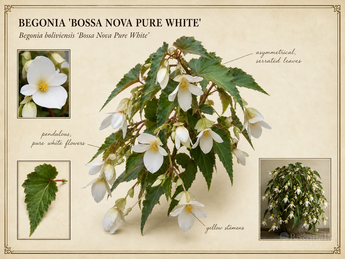Begonia ‘Bossa Nova Pure White’ (Begonia boliviensis ‘Bossa Nova Pure White’)