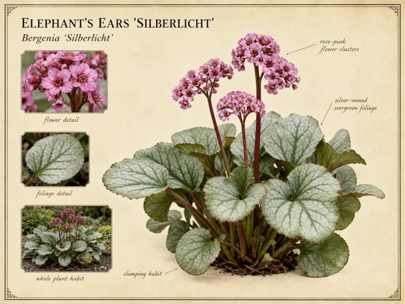 Elephant's Ears 'Silberlicht' — White flowers, names, and lookalikes