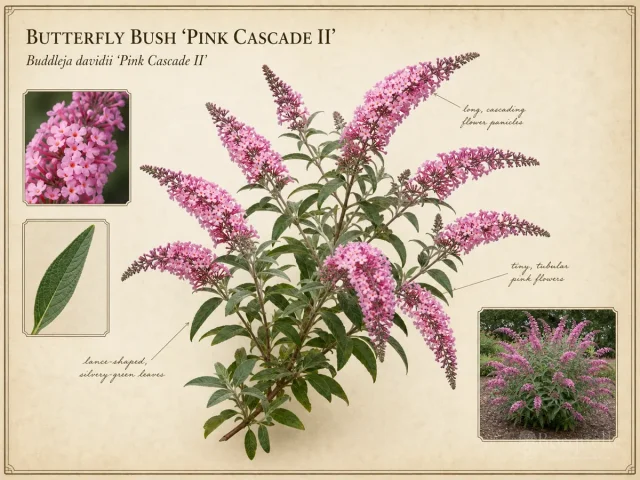 Butterfly Bush ‘Pink Cascade II’ (Buddleja davidii ‘Pink Cascade II’)