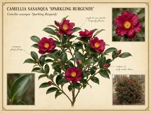 Camellia sasanqua ‘Sparkling Burgundy’ (Camellia ‘Sparkling Burgundy’)