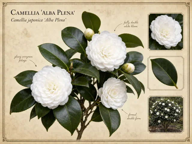 Camellia ‘Alba Plena’ (Camellia japonica ‘Alba Plena’)