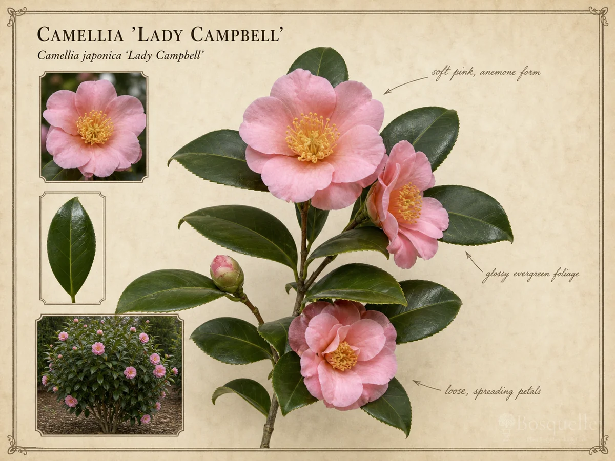Camellia ‘Lady Campbell’ (Camellia japonica ‘Lady Campbell’)