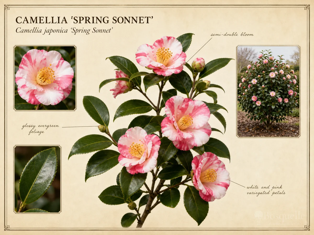 Camellia ‘Spring Sonnet’ (Camellia japonica ‘Spring Sonnet’)