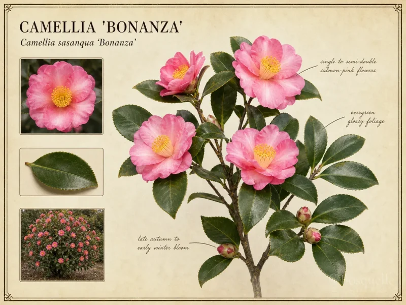 Camellia ‘Bonanza’ (Camellia sasanqua ‘Bonanza’)