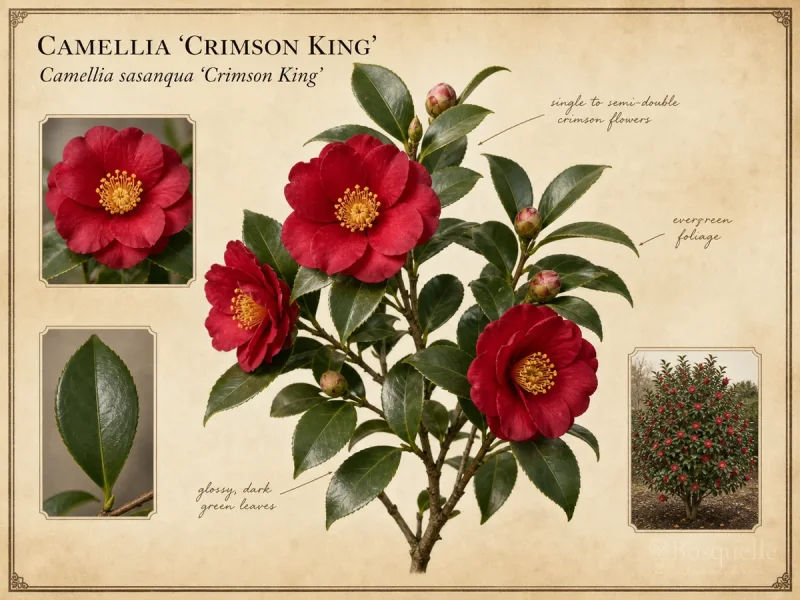 Camellia ‘Crimson King’ (Camellia sasanqua ‘Crimson King’)