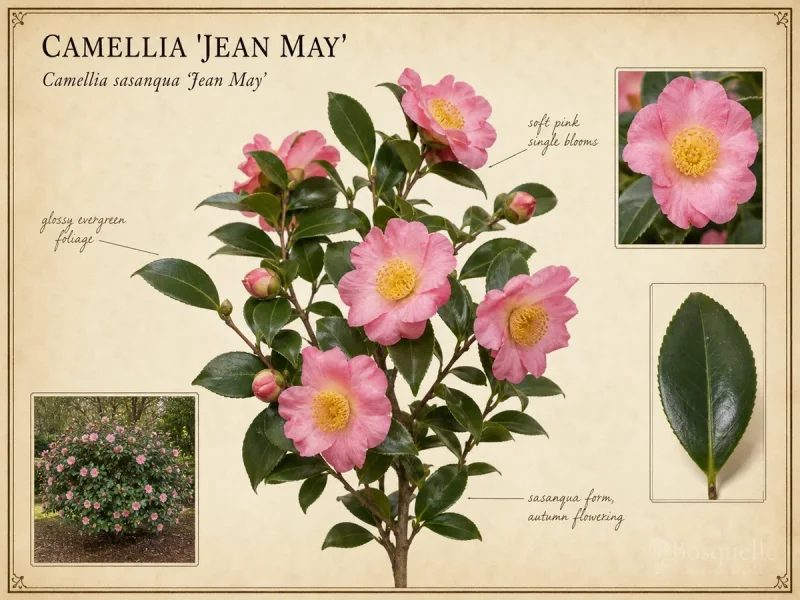Camellia ‘Jean May’ (Camellia sasanqua ‘Jean May’)