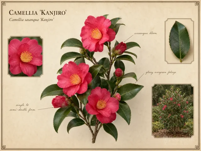 Camellia ‘Kanjiro’ (Camellia sasanqua ‘Kanjiro’)