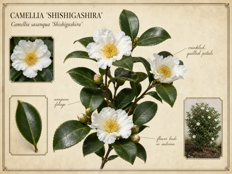 Camellia ‘Shishigashira’ (Camellia sasanqua ‘Shishigashira’)