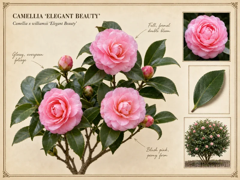 Camellia ‘Elegant Beauty’ (Camellia x williamsii ‘Elegant Beauty’)
