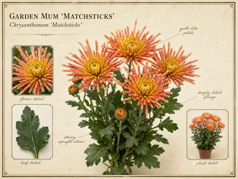 Garden Mum ‘Matchsticks’ (Chrysanthemum ‘Matchsticks’)