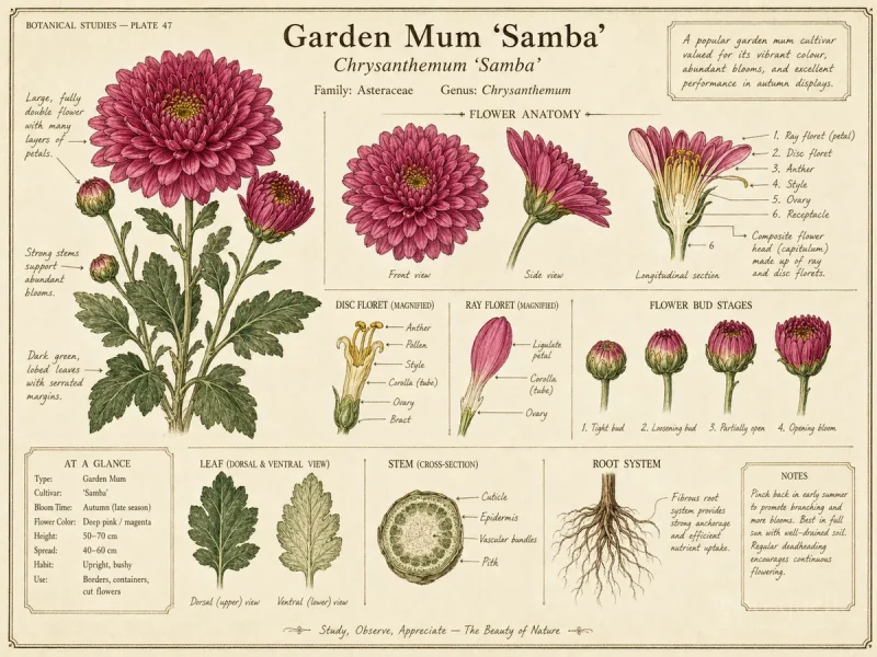 Garden Mum ‘Samba’ (Chrysanthemum ‘Samba’)