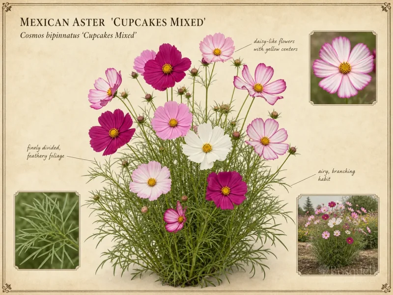 Mexican Aster  ‘Cupcakes Mixed’ (Cosmos bipinnatus ‘Cupcakes Mixed’)