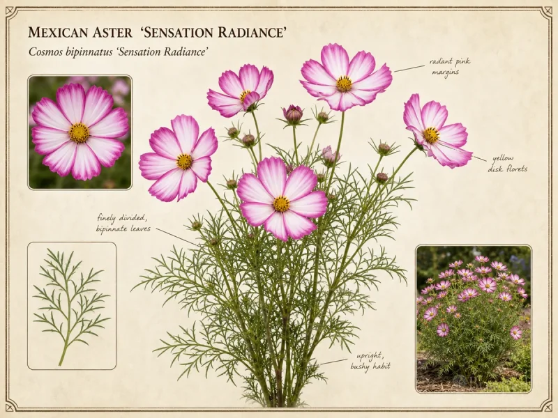 Mexican Aster  ‘Sensation Radiance’ (Cosmos bipinnatus ‘Sensation Radiance’)