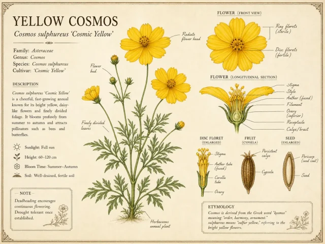 Yellow Cosmos (Cosmos sulphureus ‘Cosmic Yellow’)